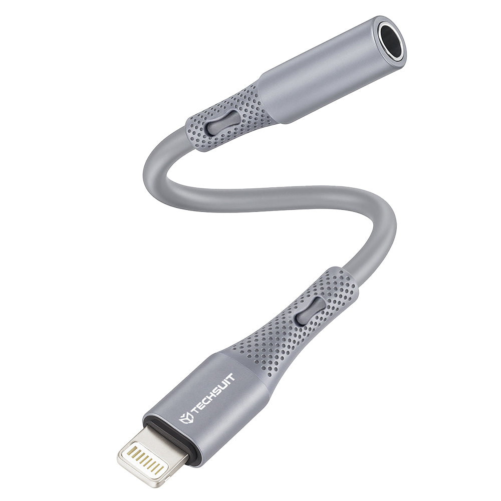 Audioadapter Lightning - 3.5mm Techsuit AC2 SoundFlex, Grau
