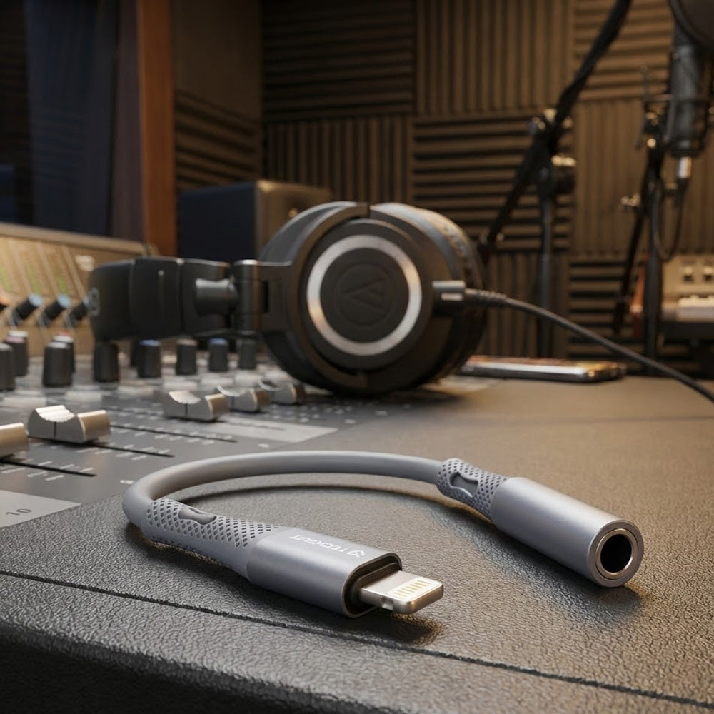 Audioadapter Lightning - 3.5mm Techsuit AC2 SoundFlex, Grau