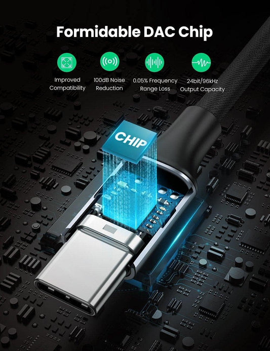 USB-C Audio Adapter USB-C - 3.5mm UGREEN AV161, 0.15m, Grau