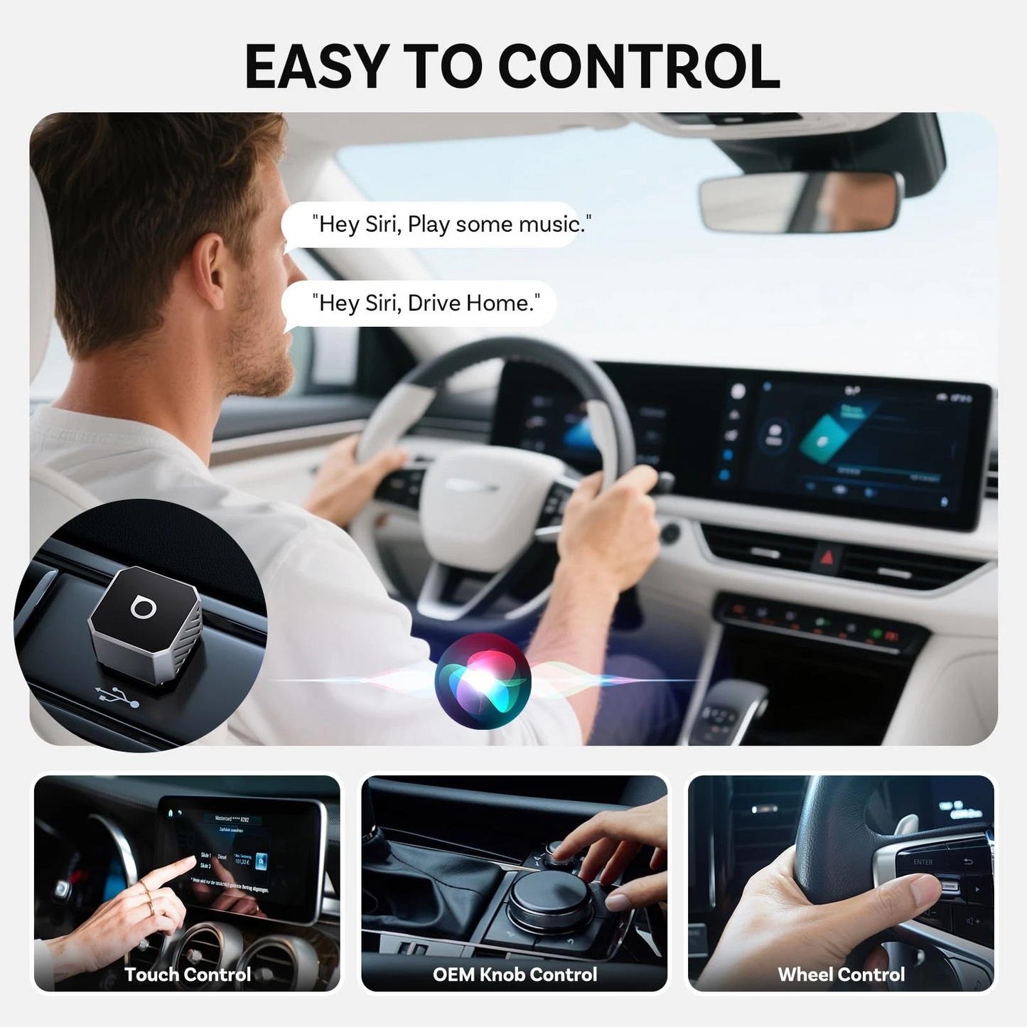 Wireless Carplay / Android Auto Adapter Ottocast Mini Cube Style C für Apple iPhone / Android Series CP88-T3
