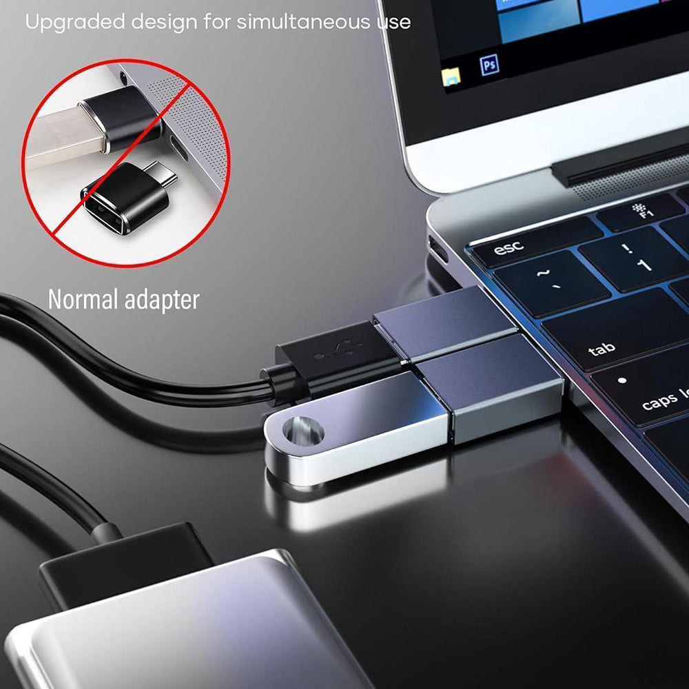 OTG USB-C to USB-A Adapter Techsuit A8 SlateVolt, Gray
