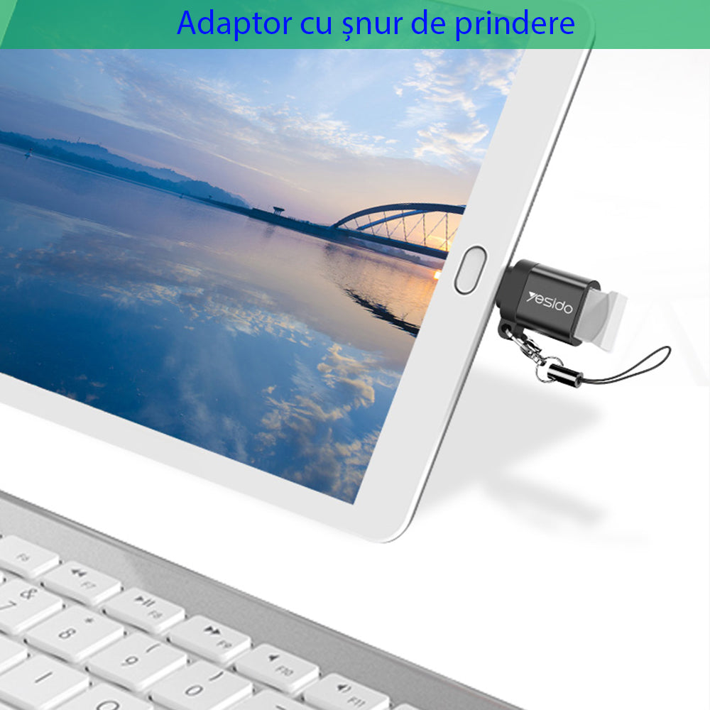 OTG Adapter USB-C - USB-A Yesido GS06, Schwarz
