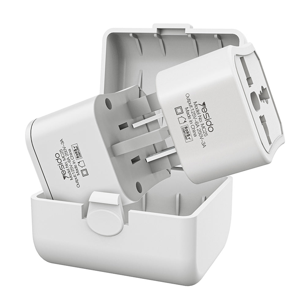 Netzwerkadapter Yesido MC25 Travel CN/ US / EU / UK, Weiß