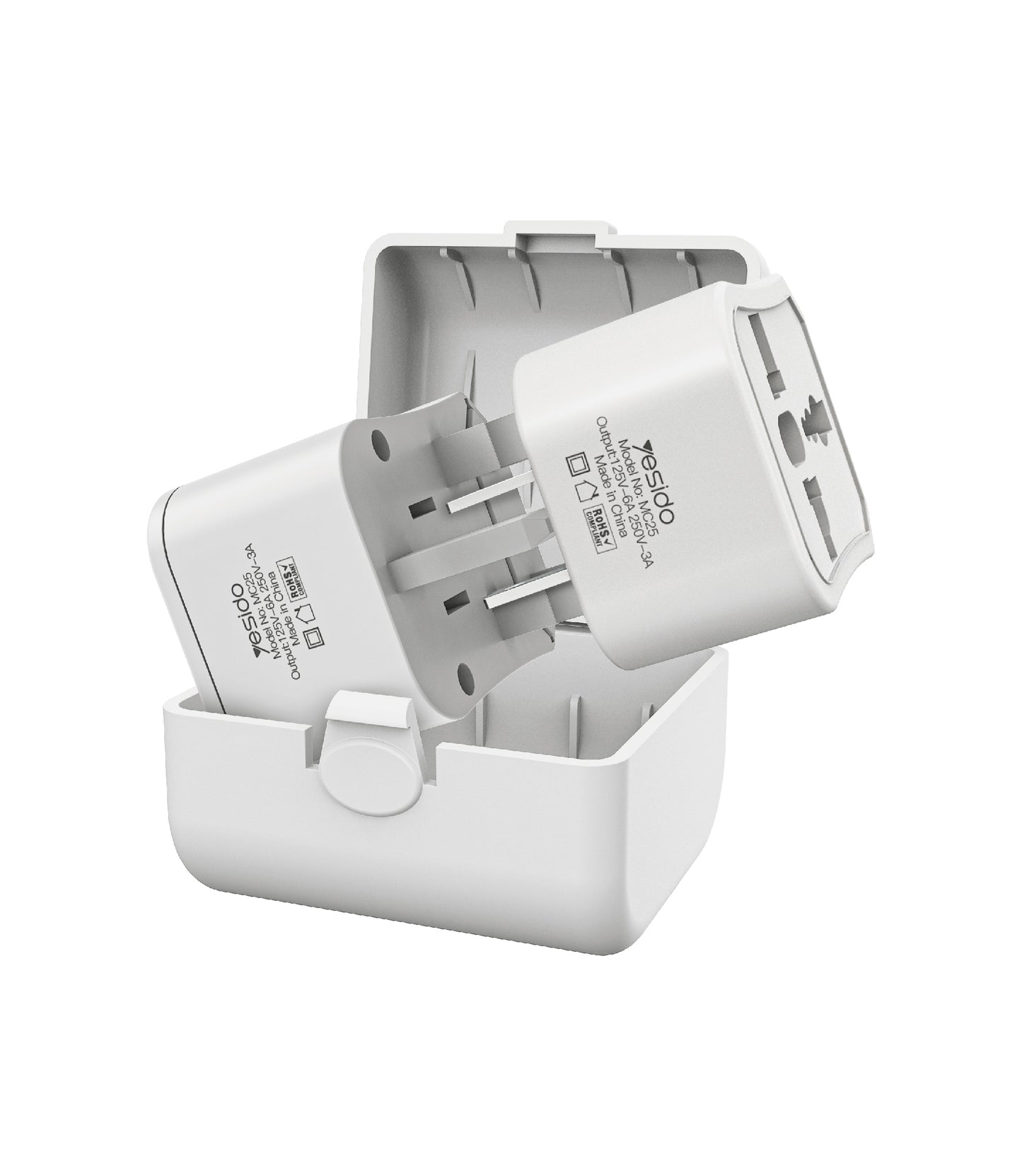 Netzwerkadapter Yesido MC25 Travel CN/ US / EU / UK, Weiß