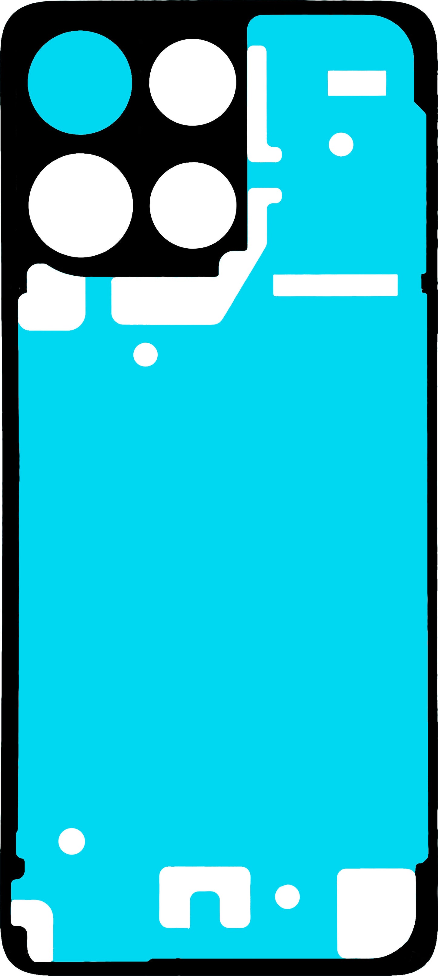 Klebstoff Batterieabdeckung Motorola Moto G17, Service Pack S948F12616