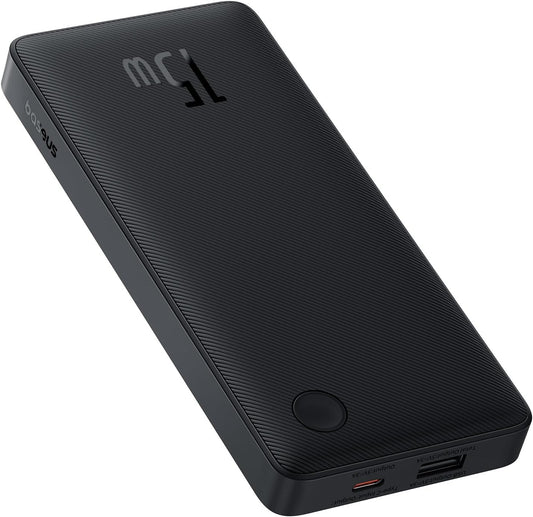 Baseus Airpow Lite Externer Akku, 10000mAh, 15W, 1 x USB-A - 1 x USB-C, Schwarz P10067500123-00