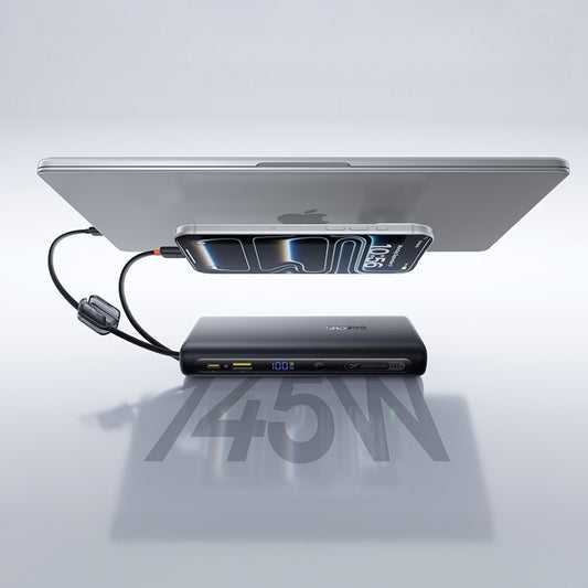 Externe Batterie Baseus EnerFill FC41, 25000mAh, 145W, QC + PD, 1 x USB-A - 3 x USB-C, Schwarz E0028H03