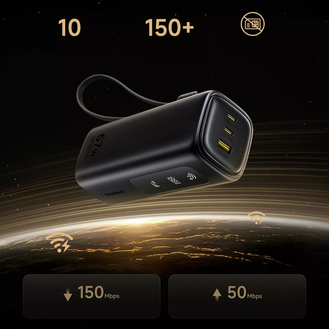 Externe Batterie Baseus EnerGeek GX11, 20000mAh, 67W, QC + PD, 1 x USB-A - 2 x USB-C, Schwarz E0025701