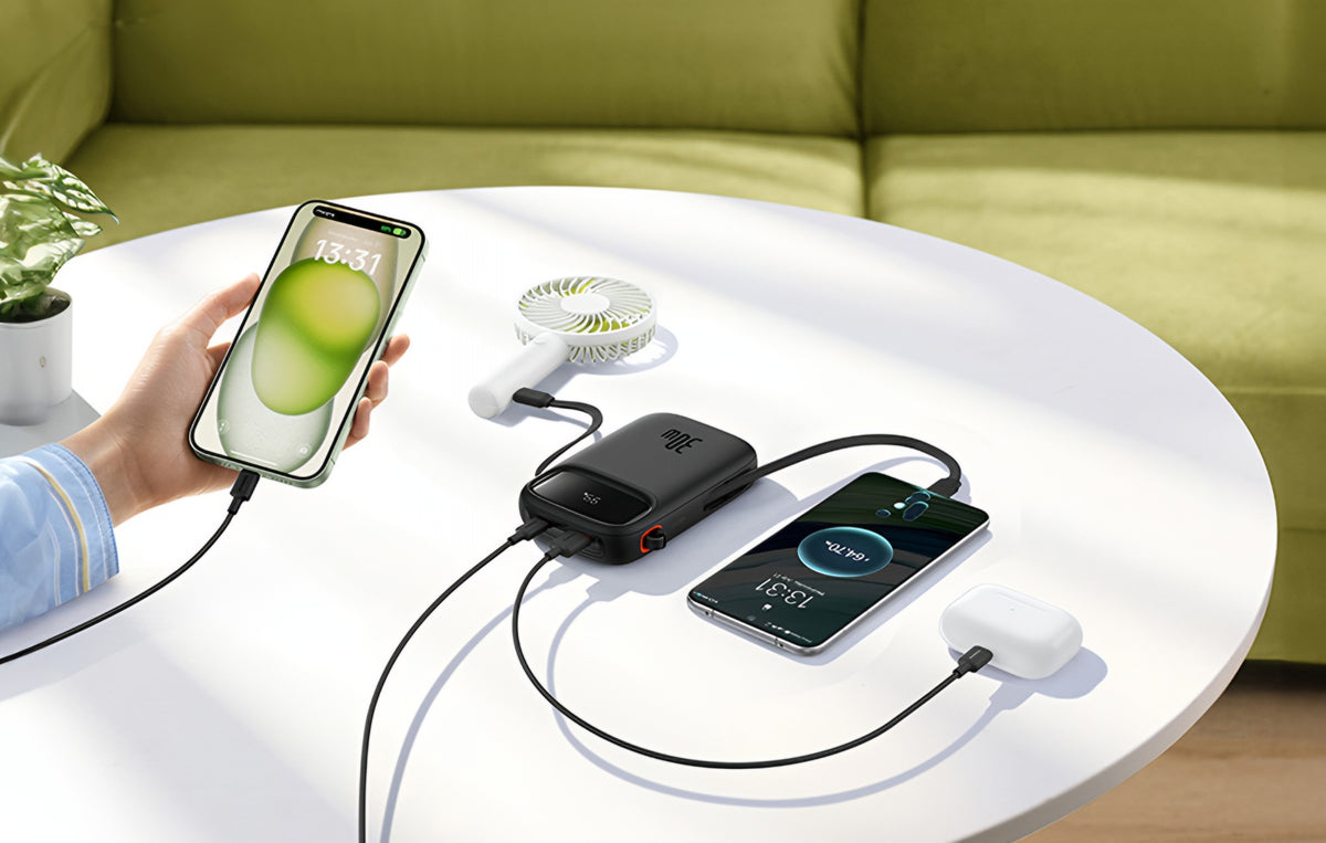 Externer Akku Baseus Qpow2, 20000mAh, 30W, QC + PD, 1 x USB-A - 3 x USB-C, Schwarz P10055009113-00