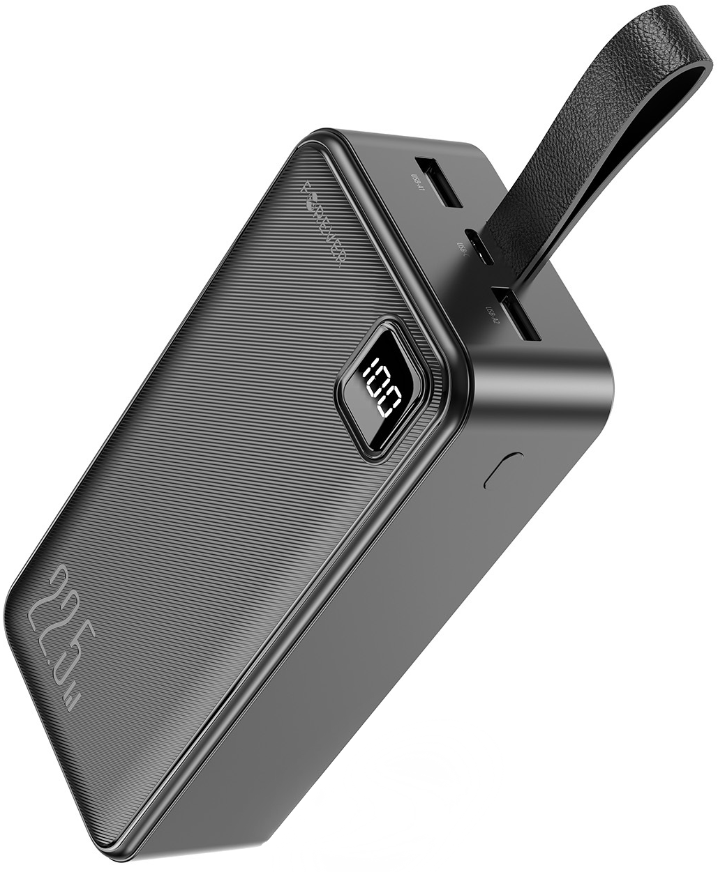 Forever TB-300XL Powerbank, 30000 mAh, 22,5 W, QC + PD, 1 x USB-C – 2 x USB-A, Schwarz