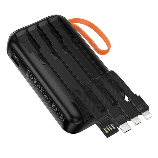 Externer Akku HOCO J151, 10000mAh, 10W, 1 x Lightning - 1 x microUSB - 1 x USB-A - 1 x USB-C, Schwarz