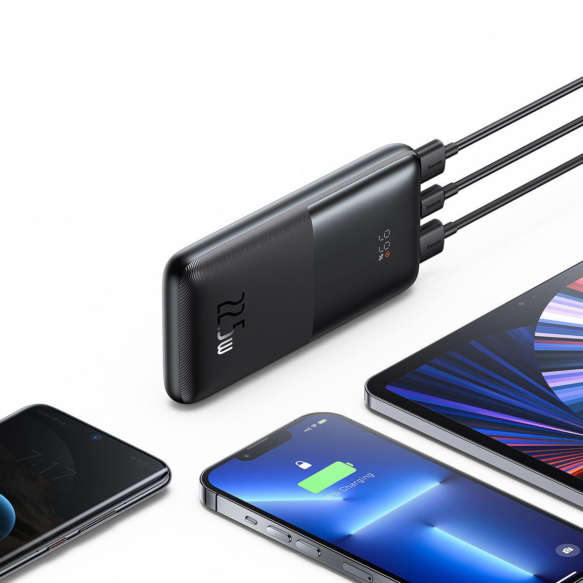Externer Akku Baseus Bipow Pro, 10000mAh, 22.5W, QC + PD, 1 x USB-C - 2 x USB-A, Schwarz PPBD040001