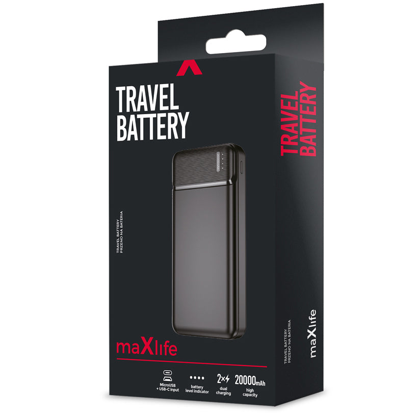 MaXlife MXPB-01 Powerbank 20000mAh | 12W | 2x USB-A | Schwarz