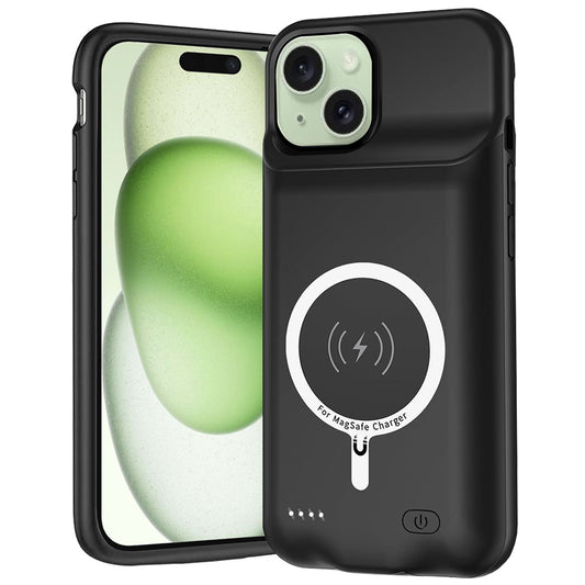 Externer Akku Typ Hülle Wireless Techsuit Power Pro Battery für Apple iPhone 15 Plus, 8500mAh, Schwarz