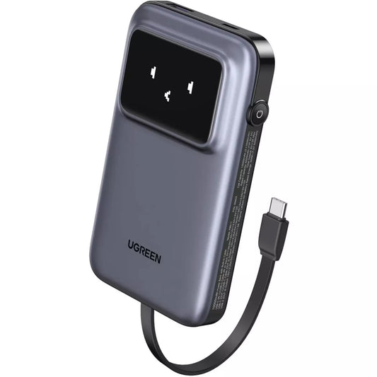 UGREEN PB511 Uno Externer Akku, 10000mAh, 30W, QC + PD, 1 x USB-A - 2 x USB-C, Grau