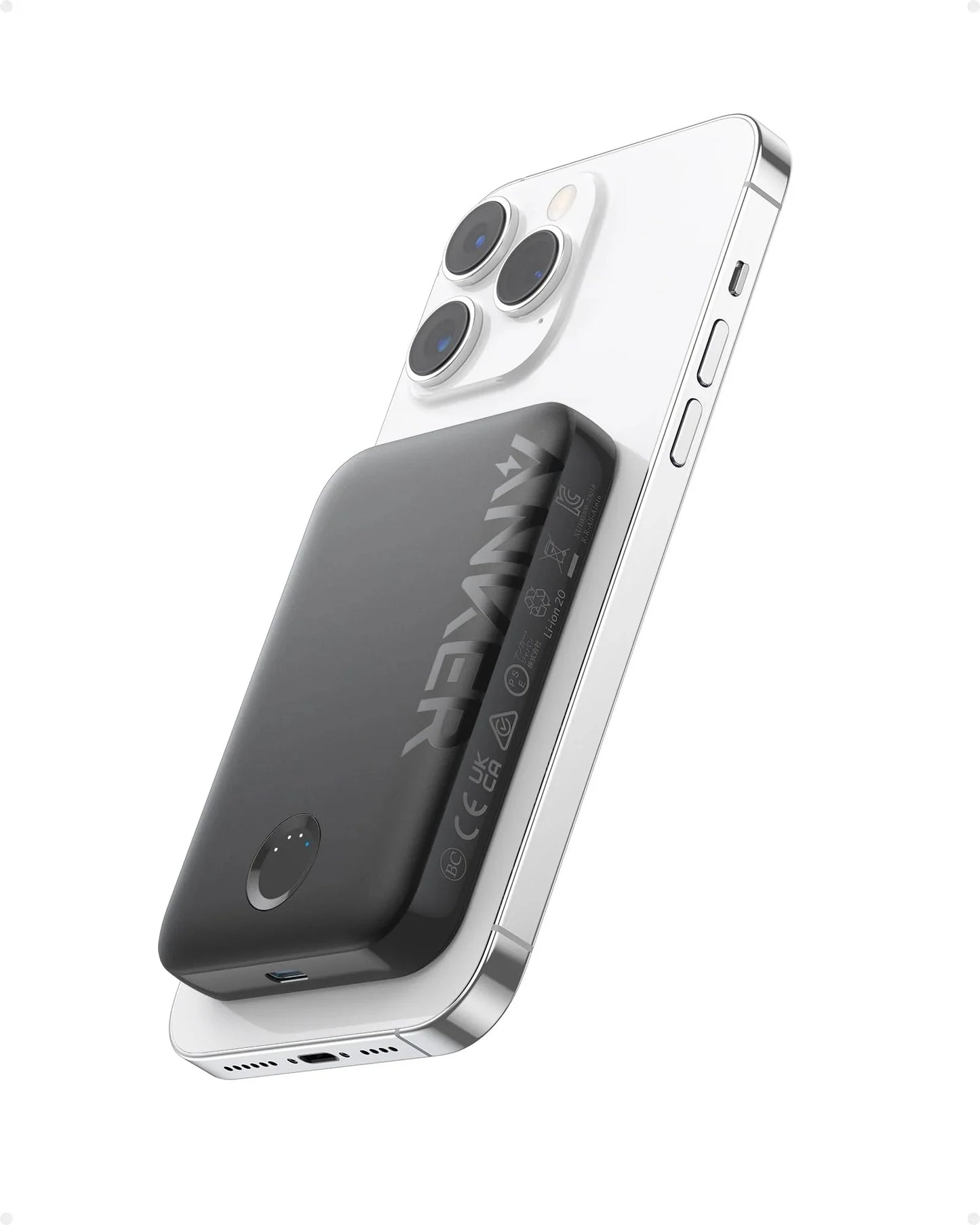 Externer Wireless Akku Anker 321 MagGo, 5000mAh, 7.5W, PD + FQI, 1 x QI - 1 x USB-C, Schwarz A1616G11