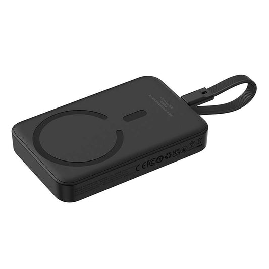 Externer Akku Wireless Baseus Magnetic Mini, 10000mAh, 30W, PD + FQI, 1 x QI - 2 x USB-C, Schwarz P1002210B113-00