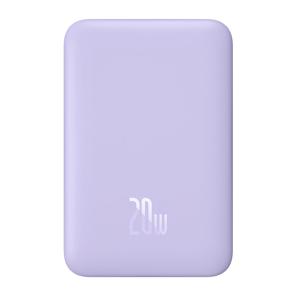 Externer Wireless-Akku Baseus Magnetic Mini, 10000mAh, 20W, PD + FQI, 1 x QI - 1 x USB-C, Lila PPCX110105