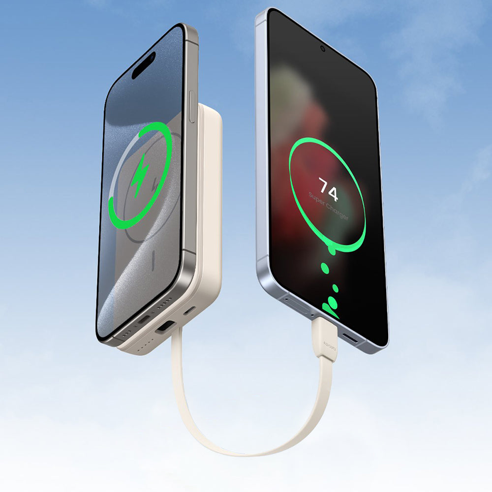 Externer Wireless-Akku UGREEN PB760, 10000mAh, 20W, PD + FQI, 1 x QI - 1 x USB-C, Beige