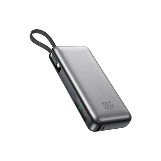 Externer Akku XO Design PR268, 20000mAh, 130W, QC + PD, 1 x USB-A - 2 x USB-C, Grau