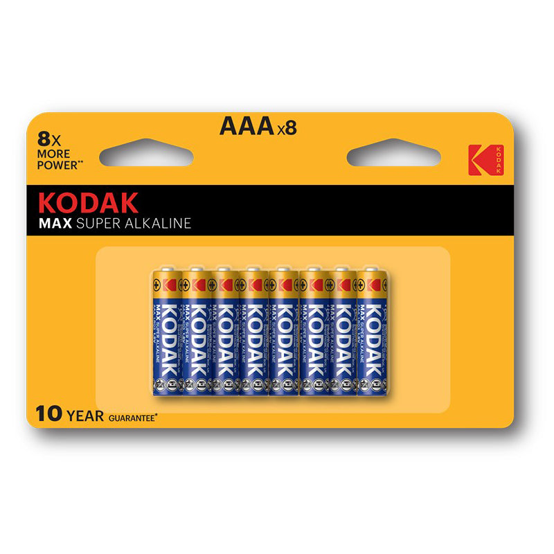Kodak Max Super Alkaline Batterie, AAA / LR3, 8 Stück Set