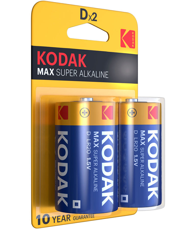 Kodak Max Super Alkaline Batterie, LR20, 2er Set