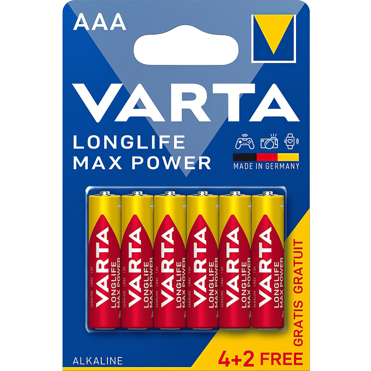Varta Longlife Max Power Max Power 4703 Batterien, AAA / LR3, Satz mit 6 Stück