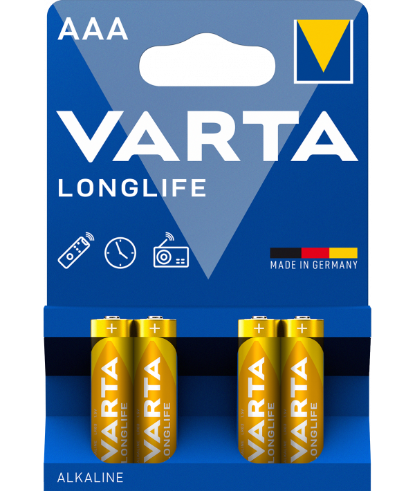 Varta Longlife Batterie 4903, AAA / LR3, 4 Stück Set