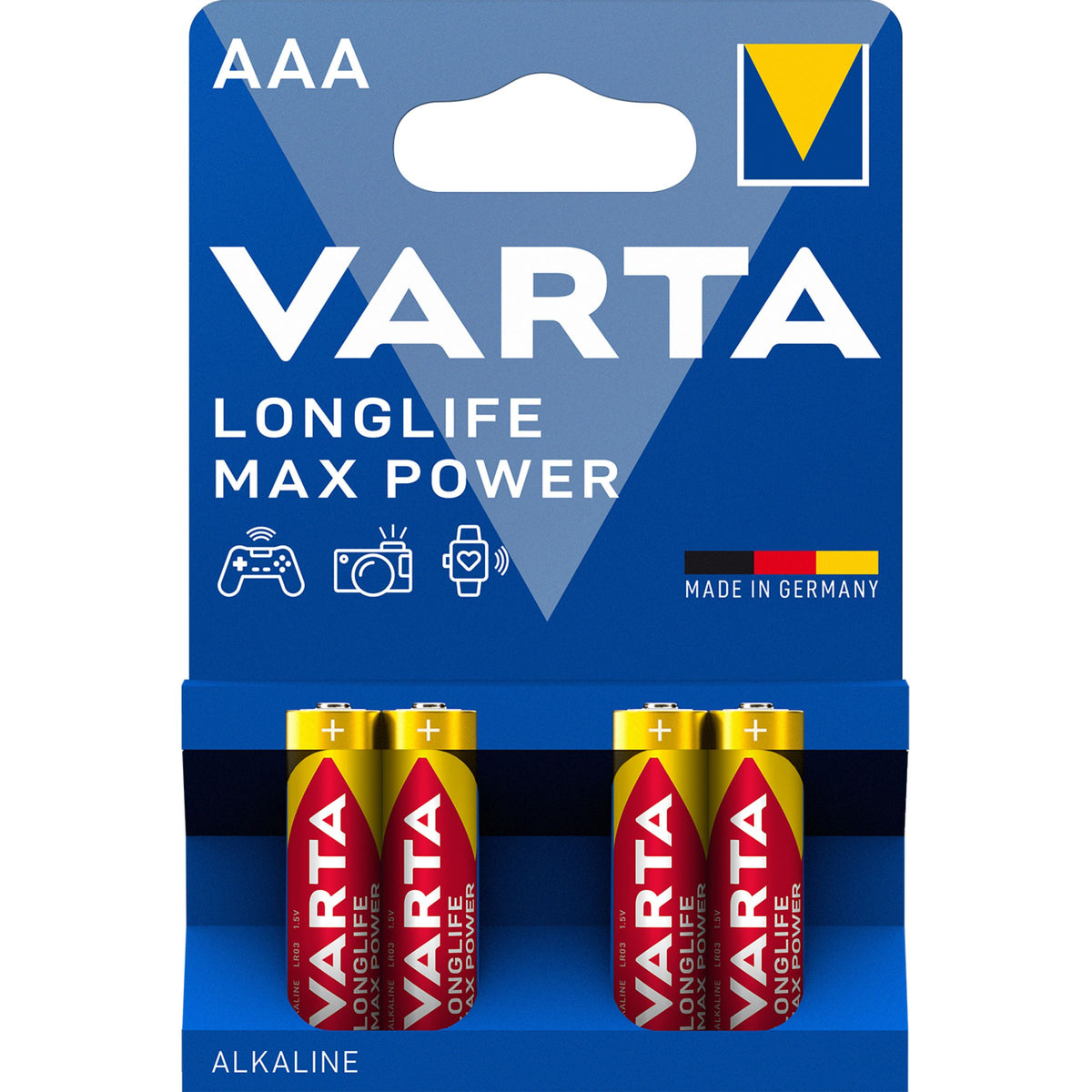 Varta Longlife Max Power AAA / LR3 Batterien | 4er Set | Alkali