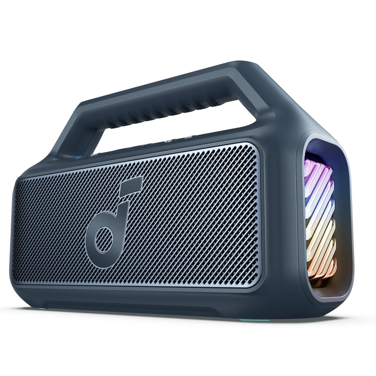 Tragbarer Bluetooth-Lautsprecher Anker SoundCore Boom 2, 80W, TWS, RGB, wasserdicht, Blau A3138031