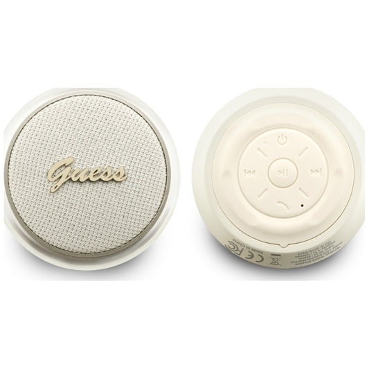 Tragbarer Bluetooth-Lautsprecher Guess Script Metall-Logo, 5W, TWS, Gold