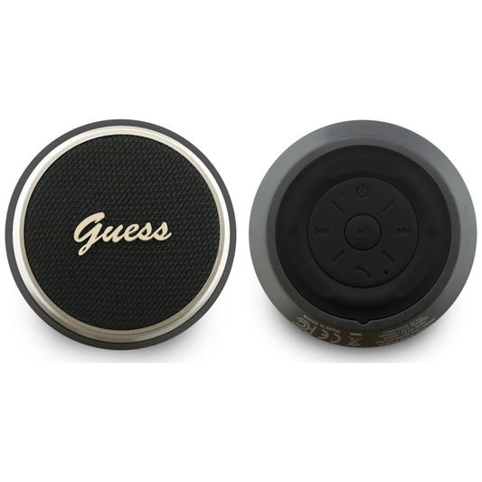 Tragbarer Bluetooth-Lautsprecher Guess Script Metal Logo, 5W, TWS, Schwarz