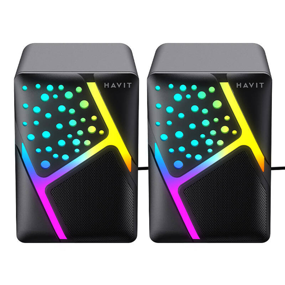 Gaming-Lautsprecher HAVIT SK763, 2 x 3W, RGB, USB-A, Schwarz