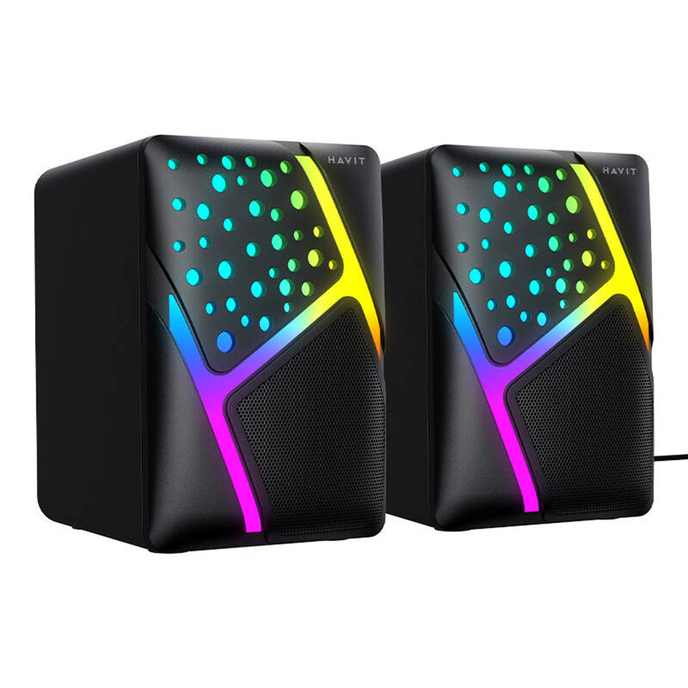 Gaming-Lautsprecher HAVIT SK763, 2 x 3W, RGB, USB-A, Schwarz