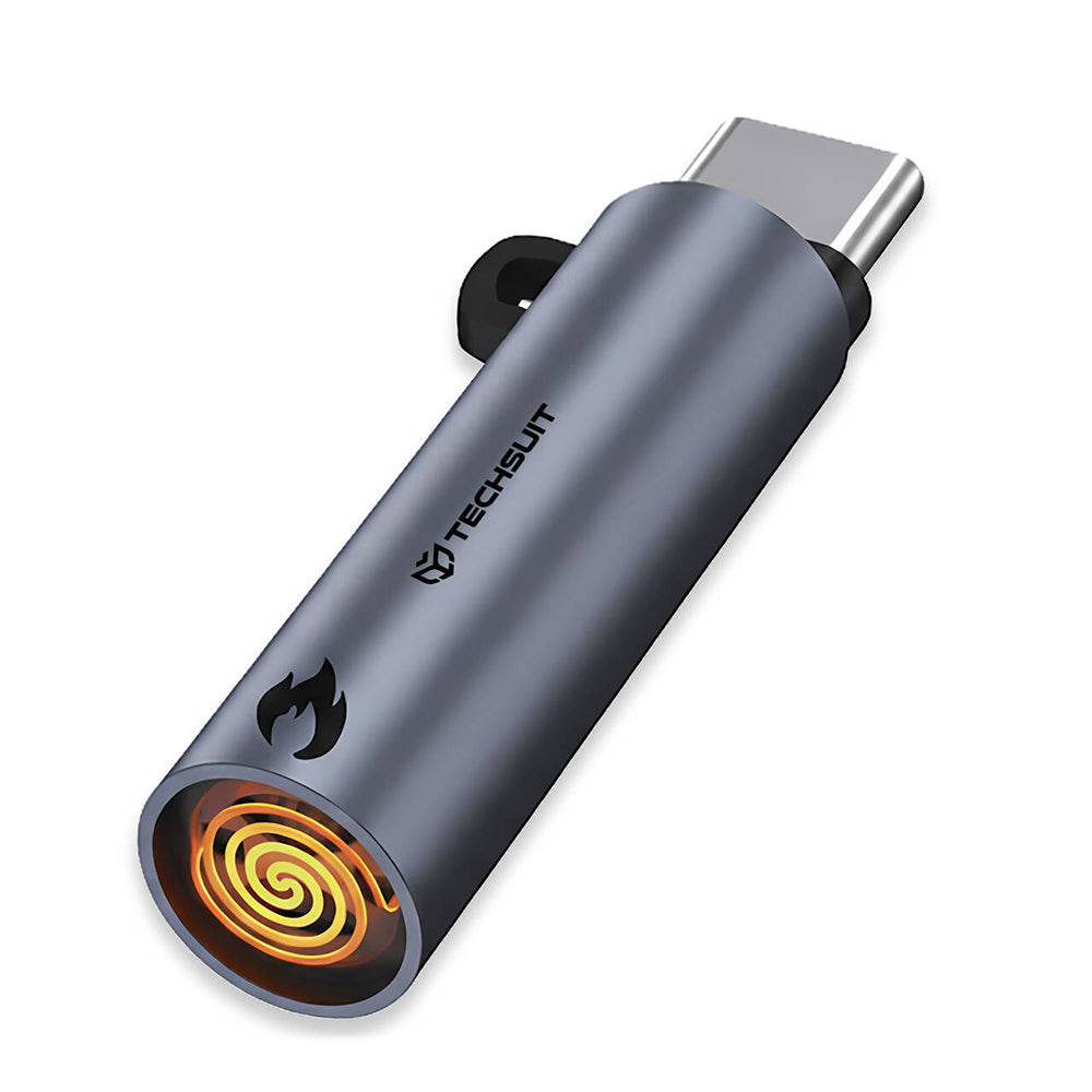Elektrisches Feuerzeug Techsuit SmokeX ML1, USB-C, Grau