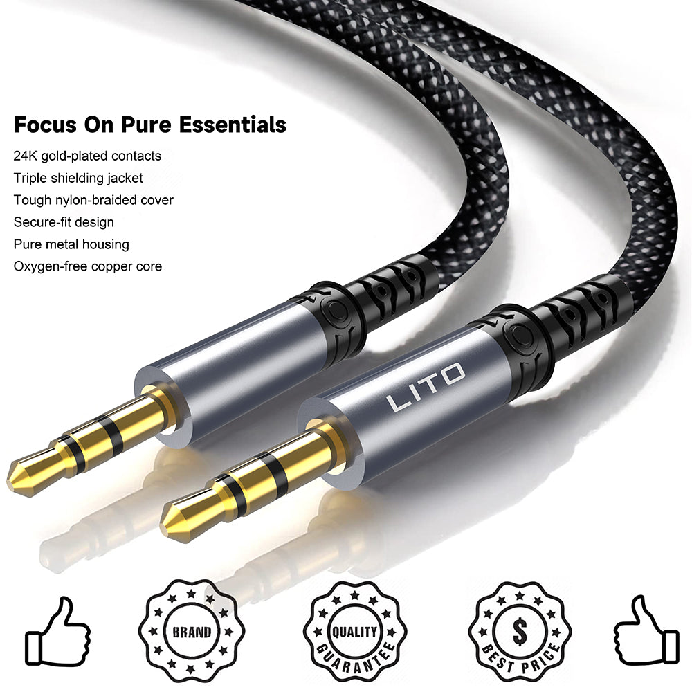 Audio-Kabel 3.5mm - 3.5mm Lito LA01D, 1m, Schwarz