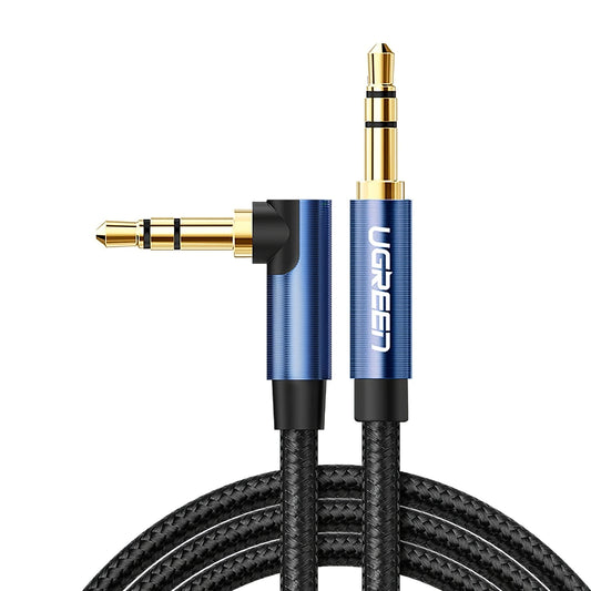 Audiokabel 3,5 mm - 3,5 mm UGREEN AV112 abgewinkelt, 1 m, blau