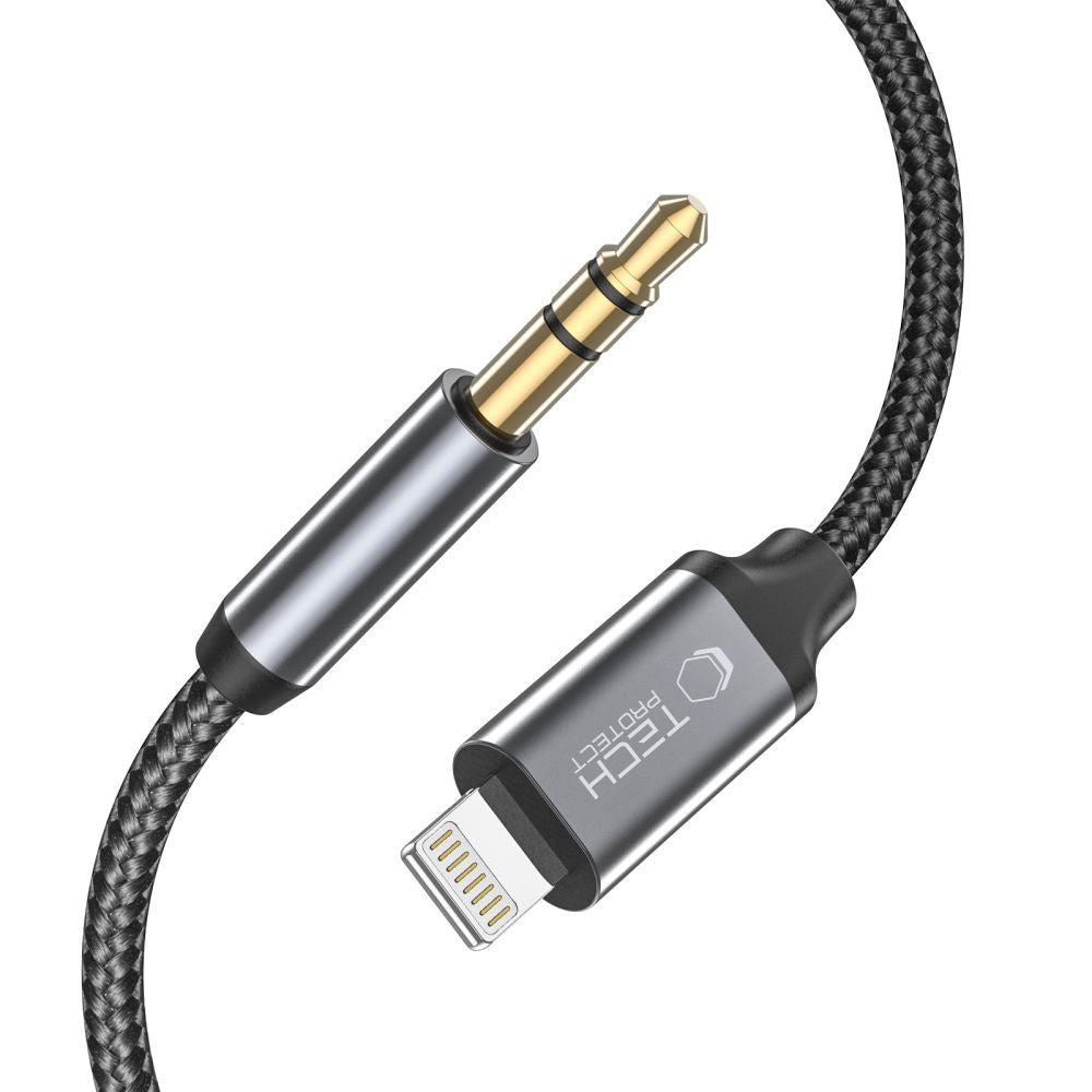 Audio-Kabel Lightning - 3,5mm Tech-Protect Ultraboost, 1m, Schwarz