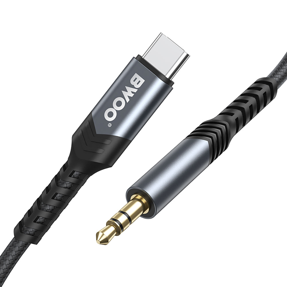 Audio-Kabel USB-C - 3,5mm BWOO BO-AUX066, 1,2m, Schwarz