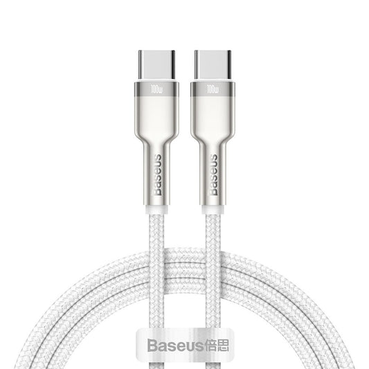 USB-C Daten- und Ladekabel - USB-C Baseus Cafule Metal Series, 100W, 1m, Weiß CATJK-C02