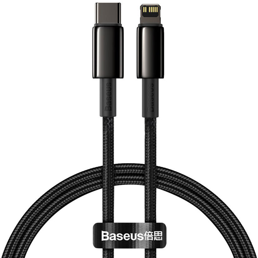 Daten- und Ladekabel USB-C - Lightning Baseus Tungsten Tungsten Gold, 20W, 1m, Schwarz CATLWJ-01 CATLWJ-01