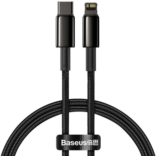Daten- und Ladekabel USB-C - Lightning Baseus Tungsten Tungsten Gold, 20W, 1m, Schwarz CATLWJ-01 CATLWJ-01
