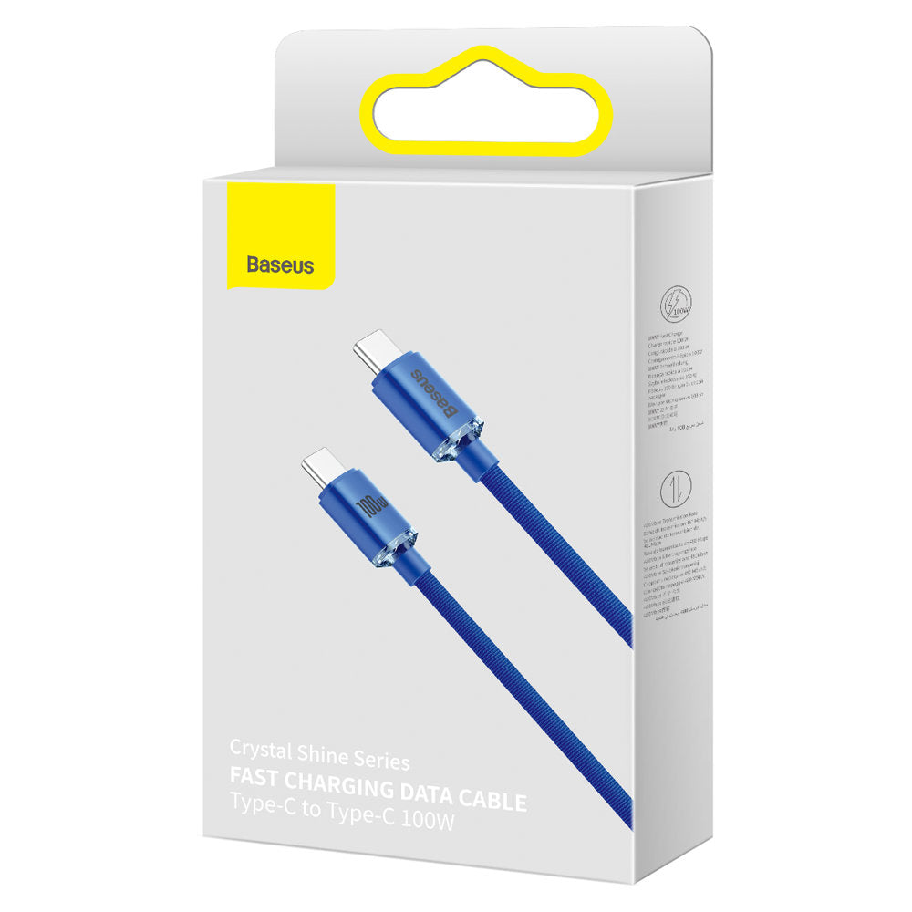 Baseus Crystal Shine USB-C auf USB-C Kabel 100W 2m | Blau | Textil