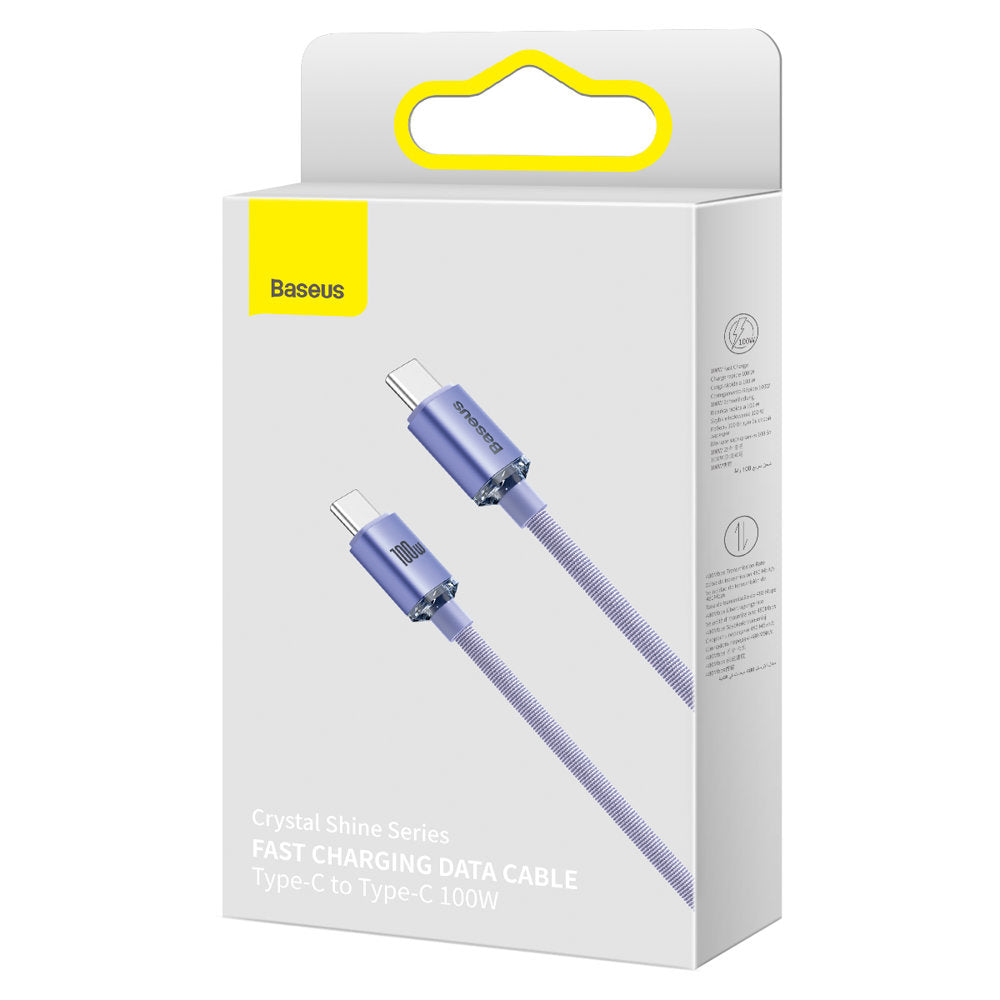 USB-C Daten- und Ladekabel - USB-C Baseus Crystal Shine Series, 100W, 2m, Lila CAJY000705