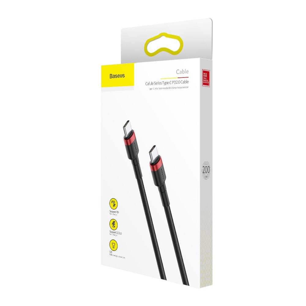 USB-C Daten- und Ladekabel - USB-C Baseus Cafule, 60W, 2m, Rot CATKLF-H91