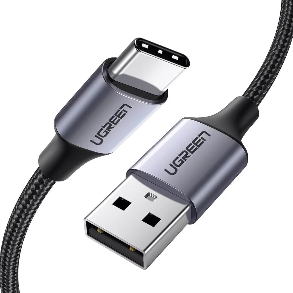 Daten- und Ladekabel USB-A - USB-C UGREEN US288, 18W, 0,25m, Schwarz
