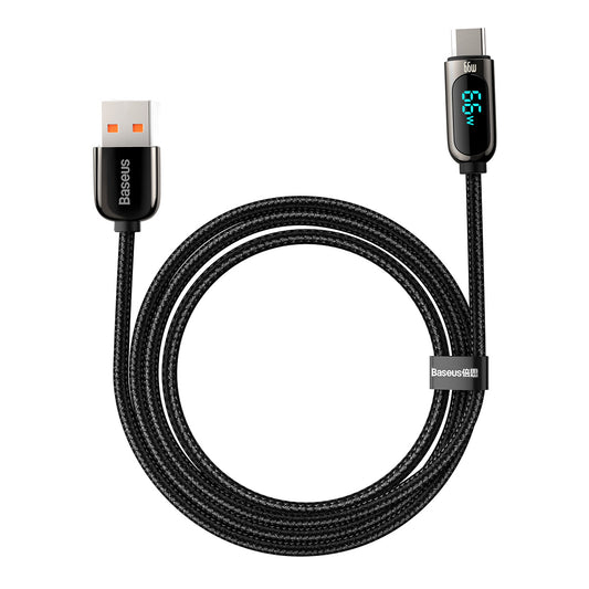 Daten- und Ladekabel USB-A - USB-C Baseus Display, 66W, 2m, Schwarz CASX020101