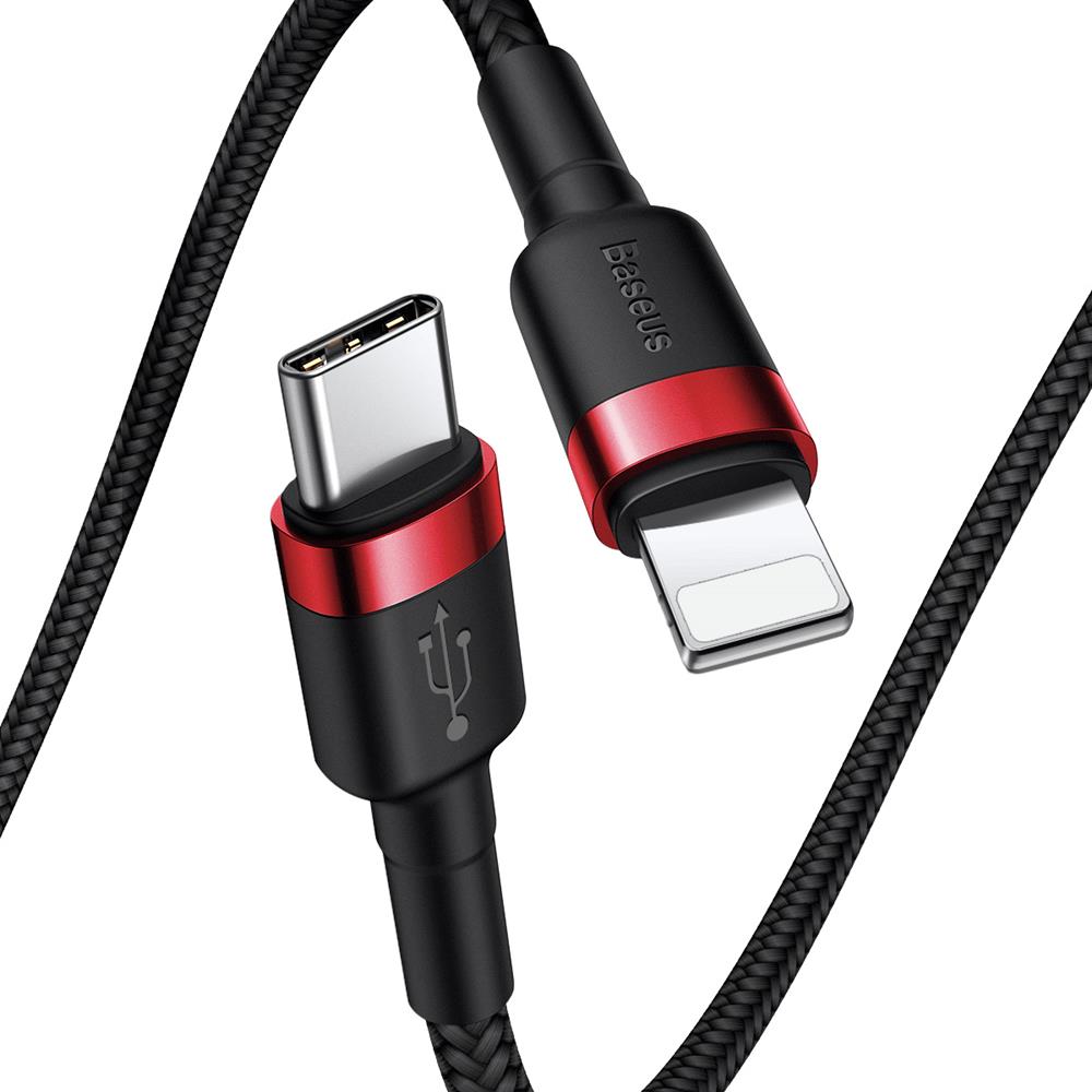 Daten- und Ladekabel USB-C - Lightning Baseus Cafule, 18W, 1m, Rot CATLKLF-91