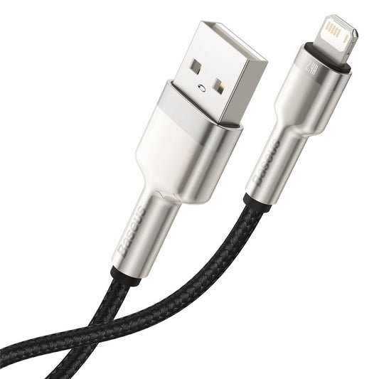 Daten- und Ladekabel USB-A - Lightning Baseus Cafule Metal Series, 18W, 0.25m, Schwarz CALJK-01