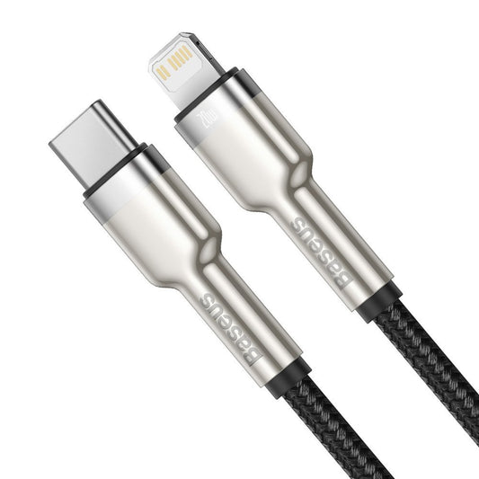 Daten- und Ladekabel USB-C - Lightning Baseus Cafule Metal Series, 20W, 1m, Schwarz CATLJK-A01